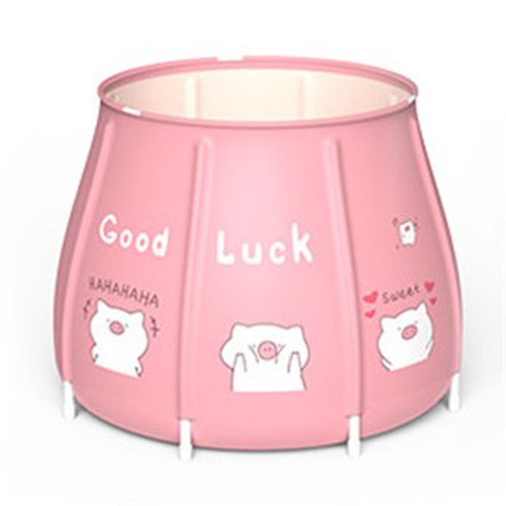 Portatile Vasca Da Bagno Pieghevole Vasca Da Bagno Isolamento Secchio Pieghevole Adulto di Grandi Dimensioni Vasca Da bagno Bambino Piscina Bagno di Famiglia Vasca Idromassaggio con Coperchio: Colore rosa