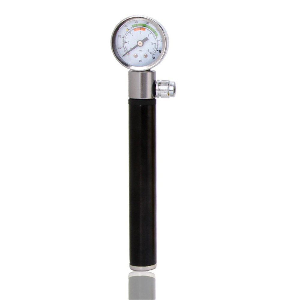 Bike Bicycle Pump with Gauge Portable Mini Air Inflator High Pressure Bicycle Pump Cycling Tools: Black