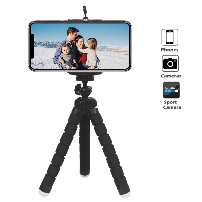 Mini Flexibele Spons Octopus Statief 360 ° Verstelbare Reizen Draagbare Camera Stand-Compatibel Met Mobiele Telefoons, Sport Camera