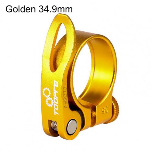 1 Set Stevige Fiets Zadelbuisklem Cnc Proces Snelsluiting Mountainbike Zadelbuisklem Aluminium Fiets onderdelen: Golden 34.9mm