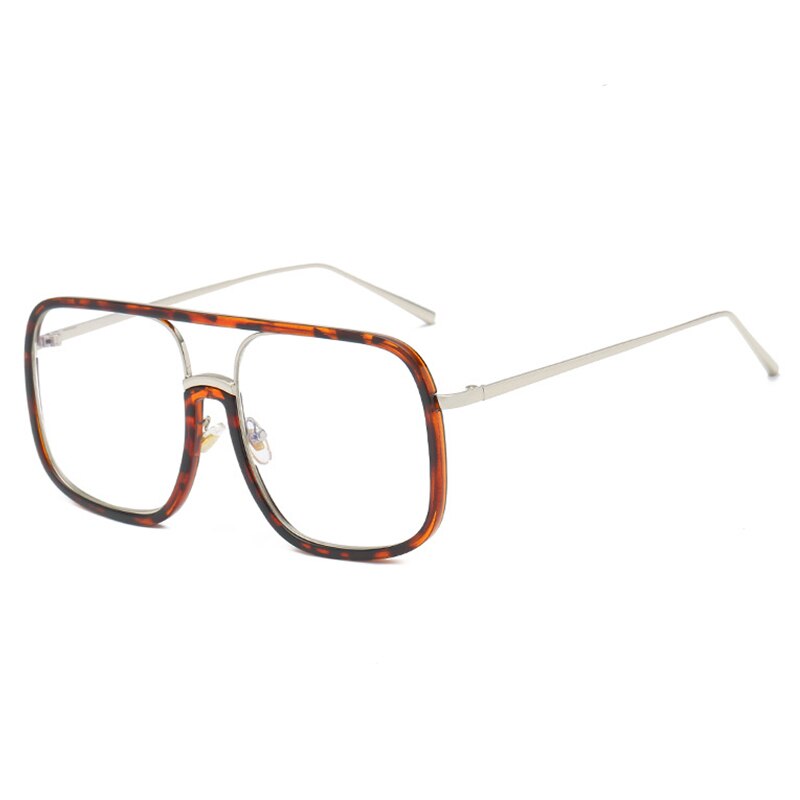 Maxjuli oversized firkantede solbriller kvinder mænd luksus dobbelt bro stel gennemskinnelige solbriller kvinde oculos de sol 6029: C2 leopard
