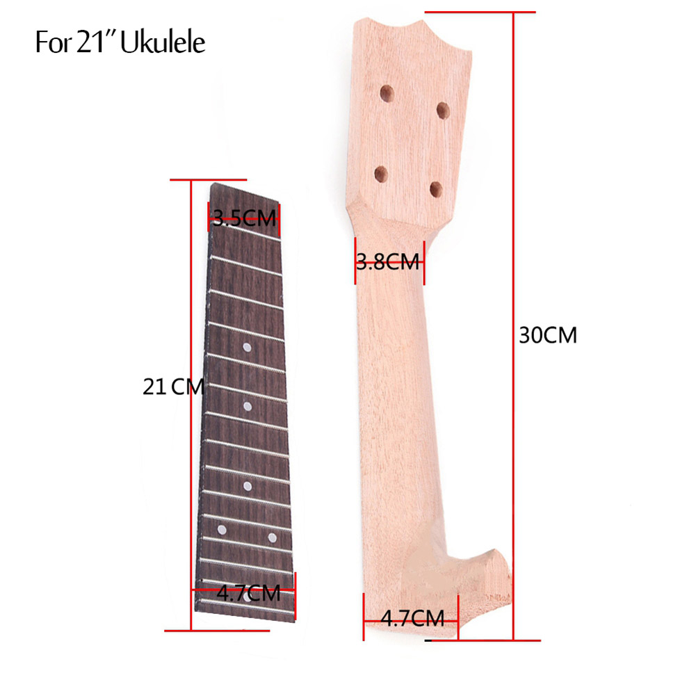 Lightweight Ukulele Neck Okoume Rosewood Rosewood Fingerboard Set DIY Ukulele Replacement Part Accessories 21/23/26 inch: 21 inch
