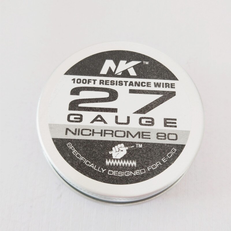 NK Ni80 Nichrome 80 20 Wire E-Cigarette 20g 22ga awg 24 26 27 28-32 gauge vape heating Wire For RDA RTA for DIY Prebuilt Coil: Ni8027ga 100ft roll