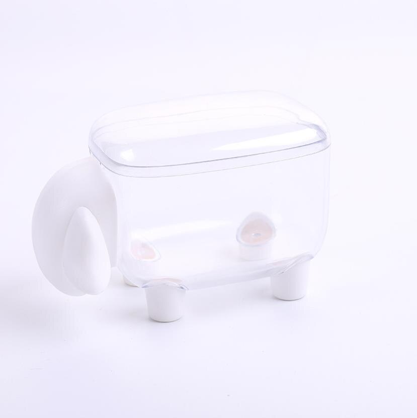 Bastoncillo de algodón de mesa de plástico Caja de almacenamiento para palillos de dientes de oveja en forma de polvo cosmético de algodón organizador de Decoración de mesa de hogar: White