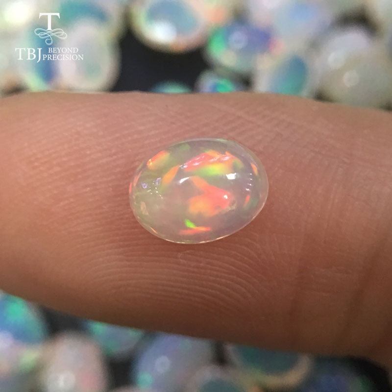 Tbj, natuurlijke Ethiopische Kleurrijke Opal Ov6 * 8 Mm Top Ard 0.7ct Natuurlijke Edelstenen Voor 925 Sterling Zilveren Sieraden