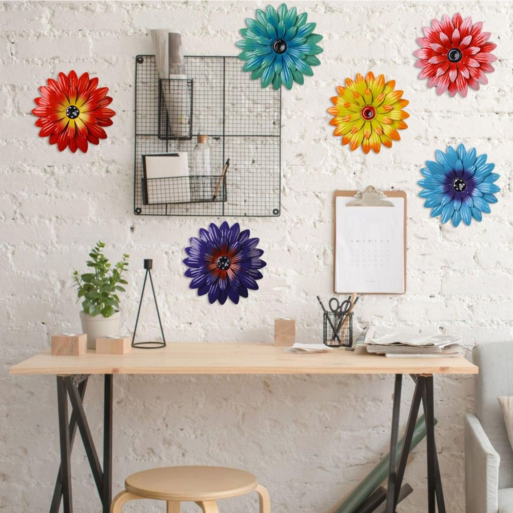 Tuin Decor Ijzeren Bloem Hek Decoratie Creatieve Prachtige Muur Opknoping Kleurrijke Kunst Achtergrond Hanger Prop
