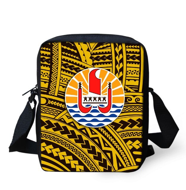 Bolsas de mensajero de Polinesia Francesa para niños, morral de tortuga Frangipani de escuela media, Chica adolescente de hombro cruzado: HE00324E