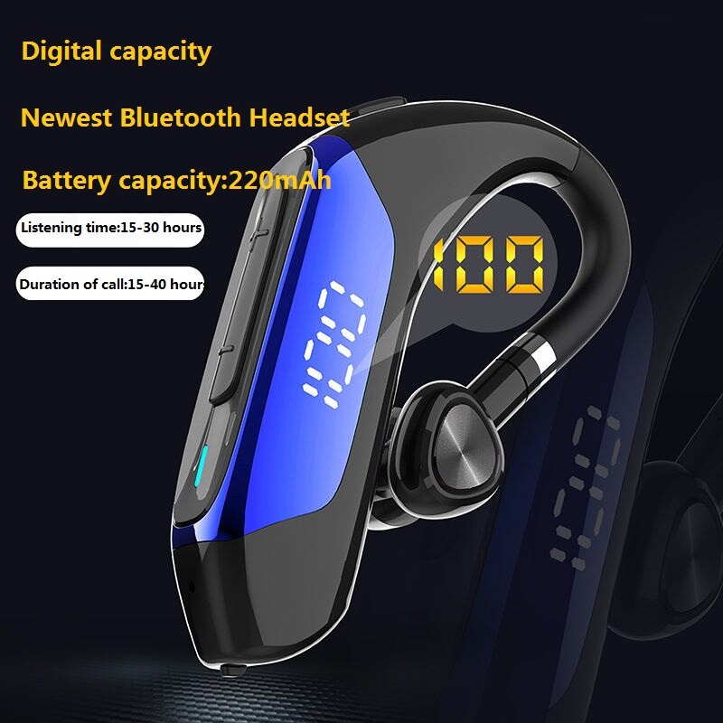 Bluetooth Headset 5.0 Oortelefoon Handsfree Hoofdtelefoon Led Display 9D Stereo Oordopjes Oortelefoon Voor Iphone Xiaomi