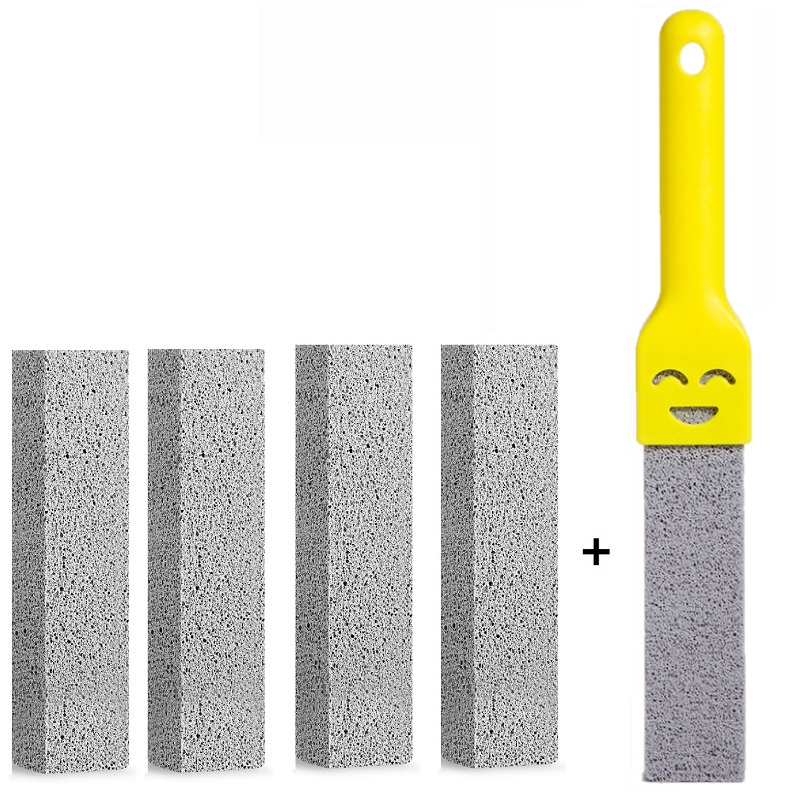 5PCS Pumice Stone Toilet Brush Bathroom Cleaning Stone with Handle Tile Sink Bathtub Limescale Rust Stain Remove Cleaning Tools: Orange