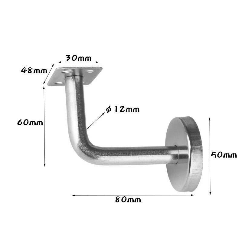 2pcs Wall Brackets Brushed Stainless Steel Handrail Stair Wall Mounted Brackets Support Hand Rail Stair Railing Guardrail