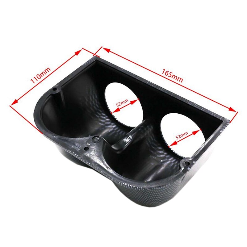 Car Carbon Fiber 2 Inch 52mm Universal Dual Hole Dash Gauge Pod Mount Holder