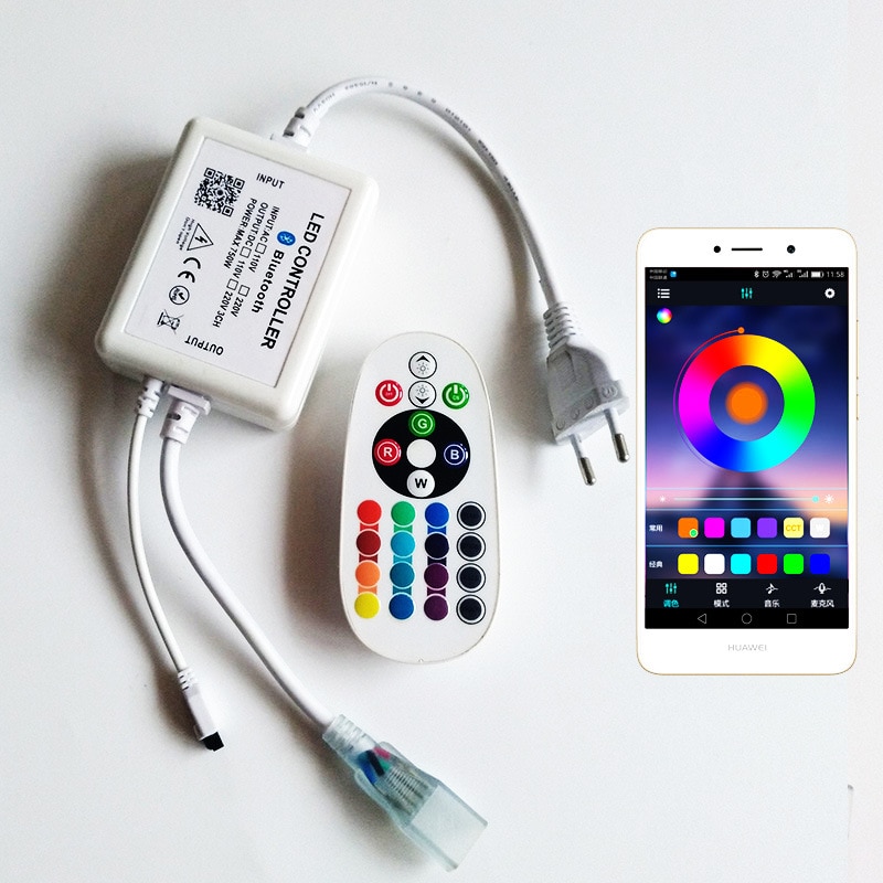 110v 220v rgb wifi controller led strip controller bluetooth 24 key ir remote app control for rgb 5050 led strip wifi control