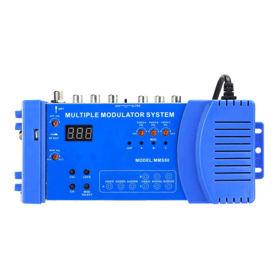 MMS80 Home Modulator Digital VHF UHF RF Modulator AV to RF AV to TV Converter Adapter Digital Full Band Signal Modulator