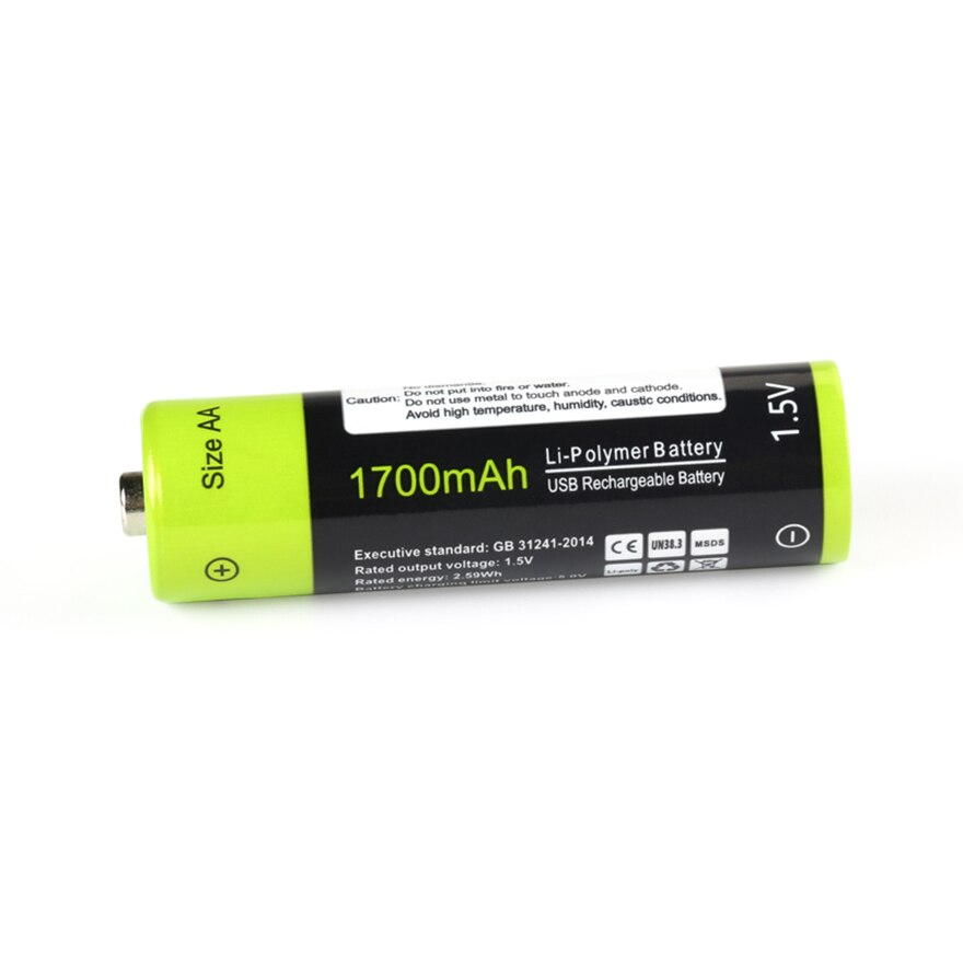 8 Stks/partij Znter Aa Oplaadbare Batterij 1.5V Aa 1700 Mah Usb Opladen Lithium Batterij Bateria Zonder Micro usb Kabel