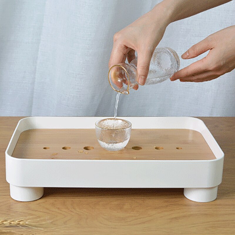Mini Bamboo Chinese Gongfu Tea Tray Table Box With Water Storage Japanese Tea Serving Tray Bamboo Tea Table
