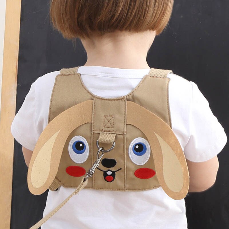 Children Learning Walking Back Traction Adjustable Safety Harness Toddler Walk Belt Keeper 1Pcs Anti Lost Rope Leash Accessories: puppy beige