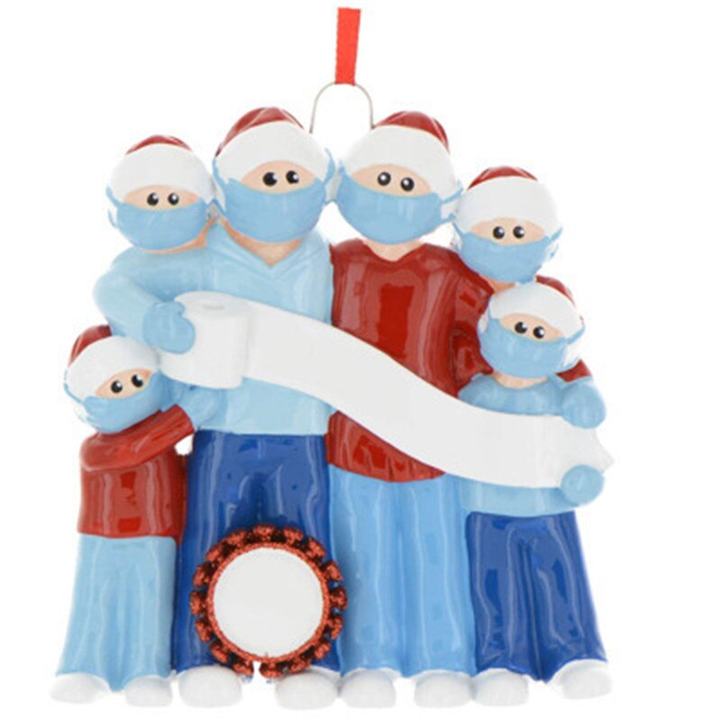 Decoraciones de de Navidad personalizadas de la familia de ornamento-adorno para árbol de Navidad único-recuerdo especial: Family of 6