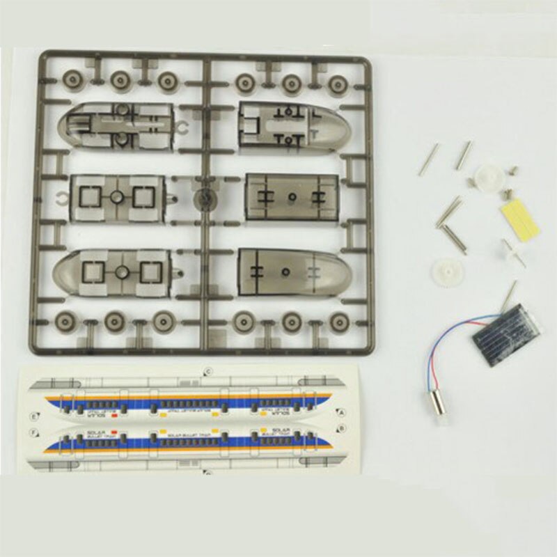 3D DIY Solar Powered Trein Speelgoed Zonne-energie Hogesnelheidstrein Model Educatief Wetenschap Speelgoed Studenten Experimentele Speelgoed