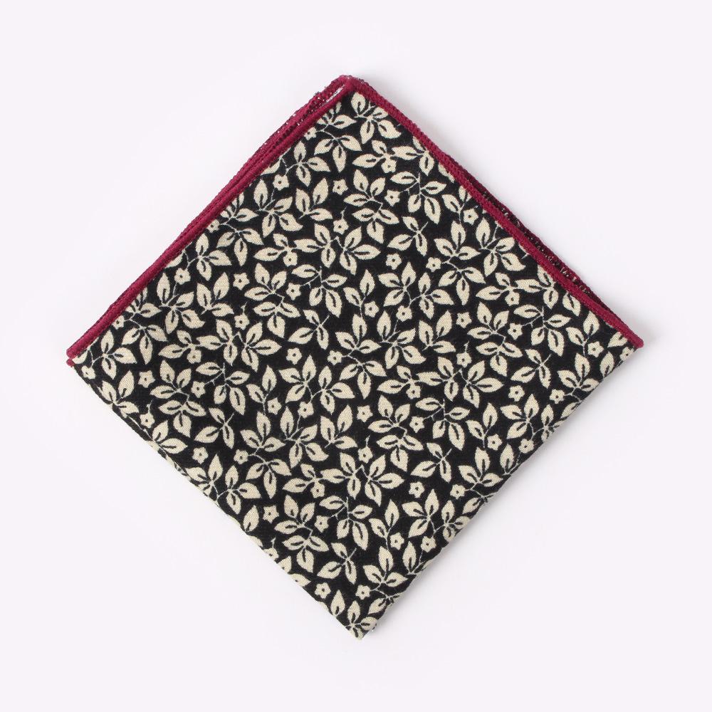 Menn& #39 ; s 100%  bomullsblomstlommetørkle for mann bryllupstrykk lomme med firkantede brysthåndkledresser hankies 23*23cm: 3