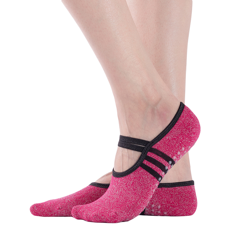 Yoga-socken für damen, offen, aus baumwolle, rutschfest, mit bandage, sport-socken, atmungsaktiv, pilates-socken, ballett-socken, tanzsocken, hausschuhe