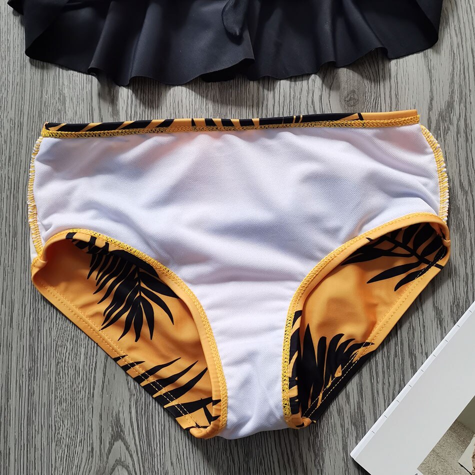 Tropische Blad Meisje Badpak Halter Top Tiener Meisje Bikini Set 5-14 Jaar Tweedelige Kinderen Badmode Ruche meisje Badpak