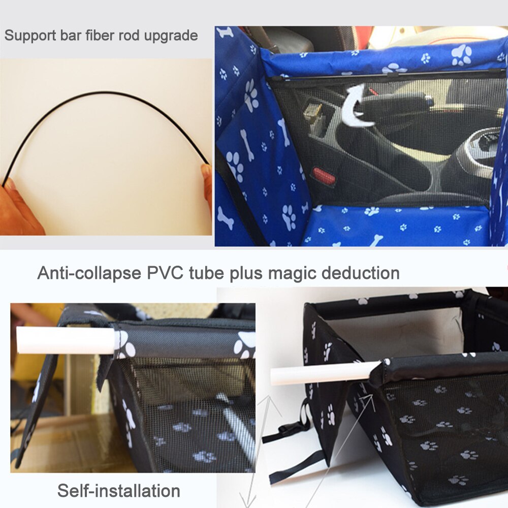 Wasserdicht Haustier Hund Auto Sitz Abdeckung Reise Hund Träger Ich bin Freien sicher Sitz Korb Katze Welpen Tasche Reise Gittergewebe Hängen Taschen