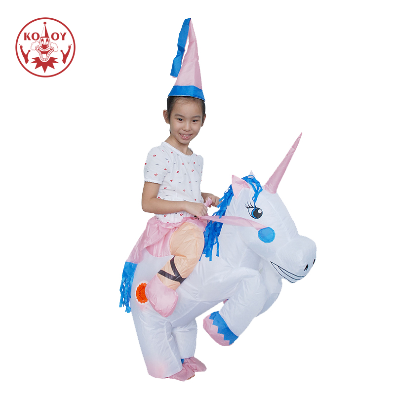 KOOY Factory Outlet Child Kids Funny Fancy Dress Inflatable Unicorn Costume Pegasus Costumes Party Dress up Animal