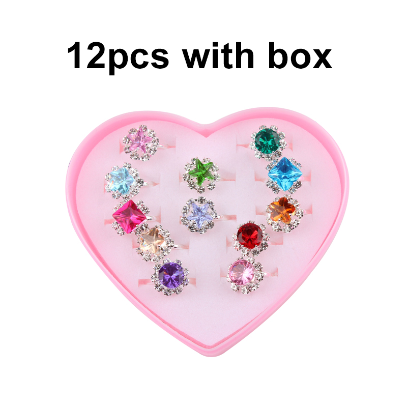 Children Rings Adjustable Exquisite Jewelry Cartoon Makeup Pretend Play Girls Birthday Kids Rewards TMZ: Dark Khaki
