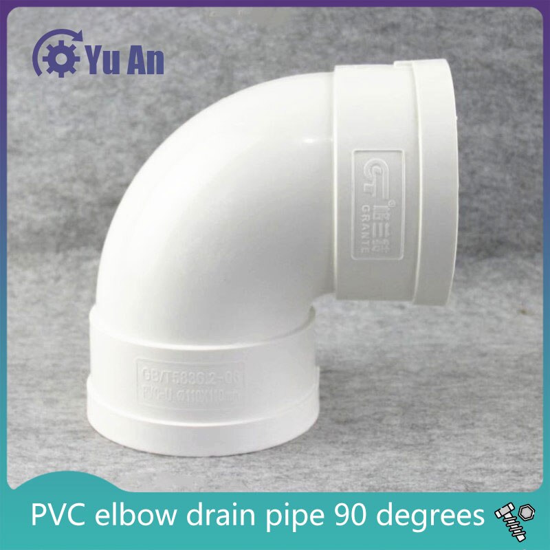 PVC White Drain Pipe 90 Degree Elbow Inner Diameter 50-200mm Drain Pipe Fittings Fittings Connector Kitchen Drain Fittings 1 Pcs