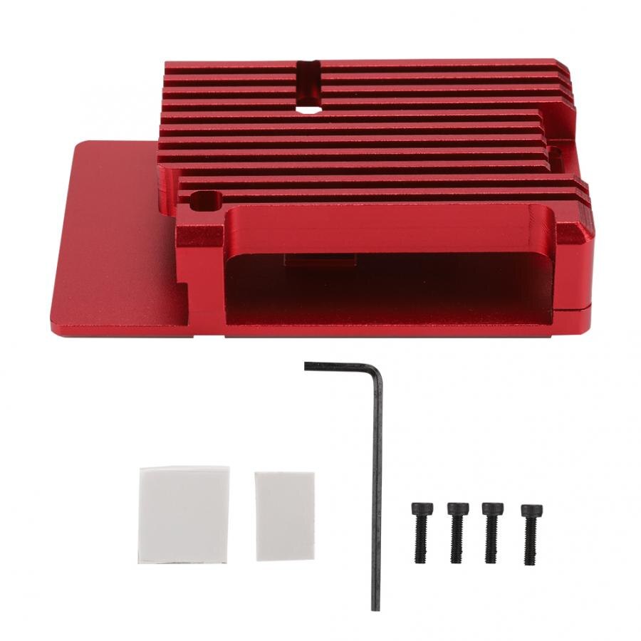 Cnc Aluminium Behuizing Met Externe Slot Ingebouwde Column Behuizing Voor Raspberry Pi 4 Behuizing Voor Raspberry pi: RED