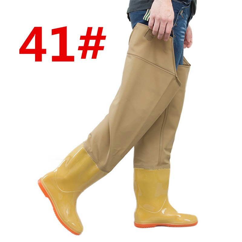 High-Jump Over Knee Waterproof Fishing Waders Leg pants Shoes Dichotomanthes End Rain Boots Adjust Height Strap Water Overalls: 41