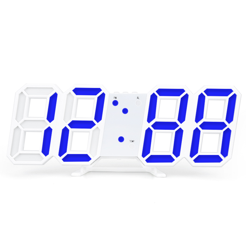 3D LED Digitale Klok, Slaapkamer Wekker, Wekker, Muur Opknoping Klok, Kalender, Thermometer, home Decor, Met Batterij