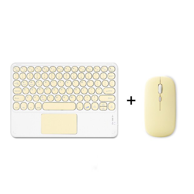 Teclado y panel táctil inalámbrico para tableta y teléfono, teclado de ratón Bluetooth de 10 pulgadas para iPad Air 4 Pro 11, Huawei Matepad: yellow touch mouse