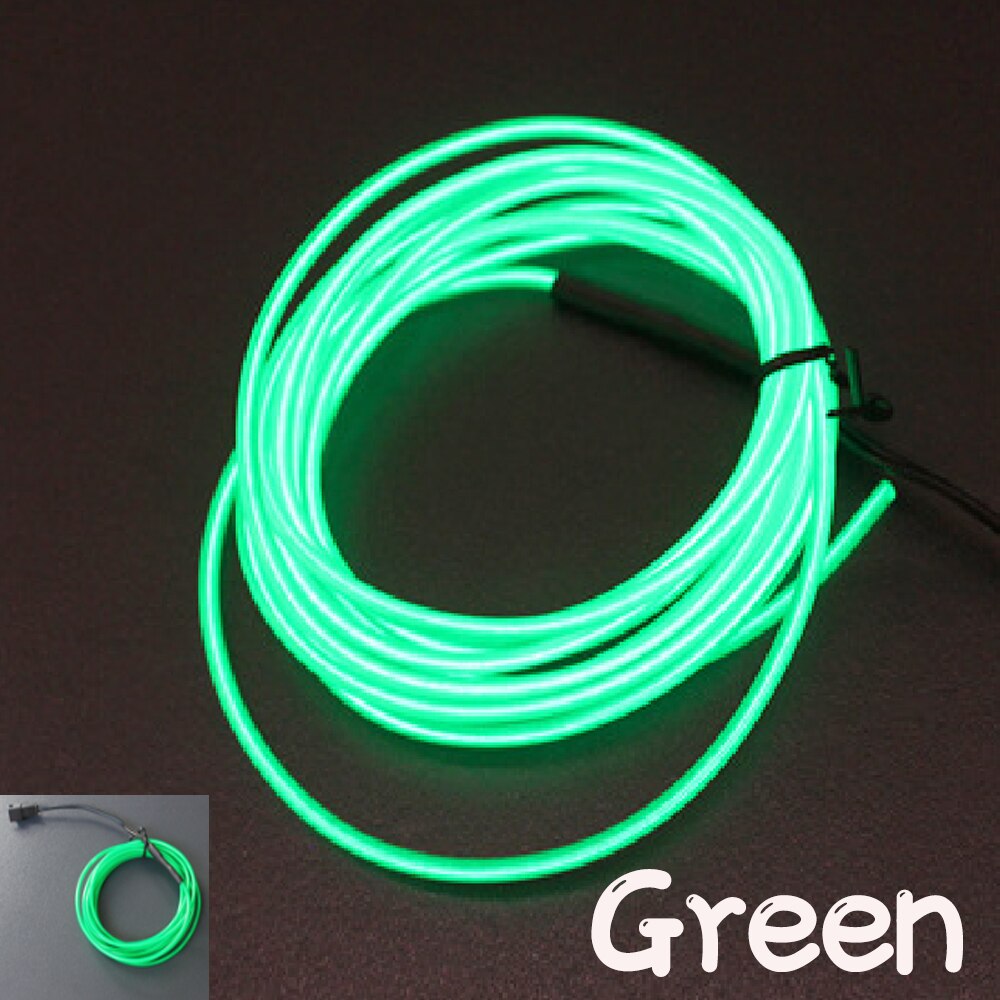 Brilho el fio cabo led neon festa de dança natal trajes diy roupa luminosa luz do carro decoração roupas bola rave 1m/3m/5m: 03