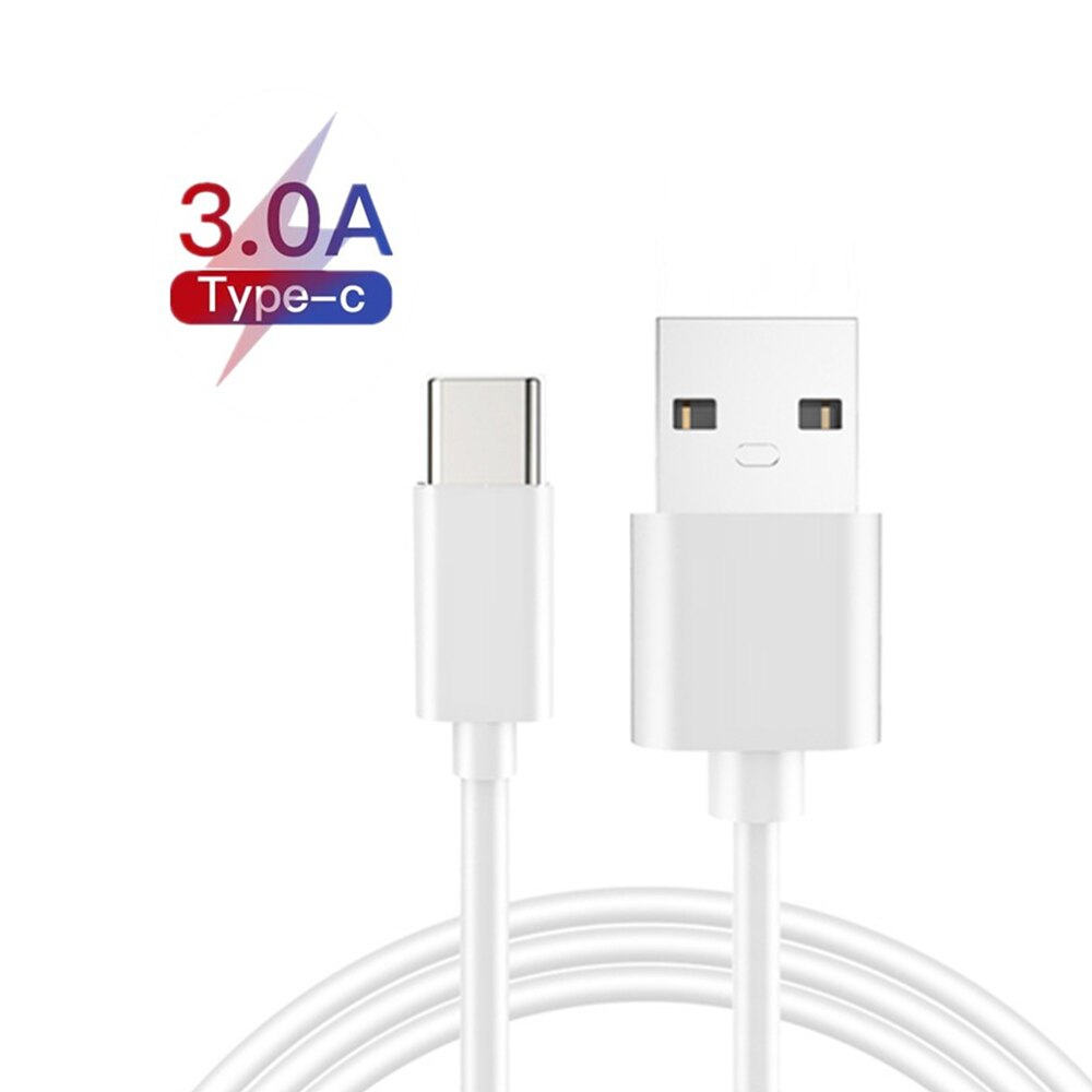 For Realme X2 Pro Q XT 5 3i Vivo S1 X27 Pro Y91i iQoo V15 Redmi note 9 8t Dual USB Car Charger Adapter USB Type C Charging Cable: 1m White Cable