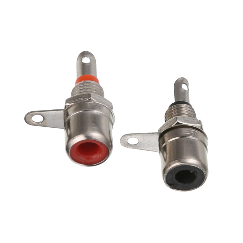 10 stuks Rood + 10 stuks Zwart RCA Panel Mount Connector RCA Vrouwelijke Socket RCA Panel Mount Audio Socket Plug connector Schot Mayitr