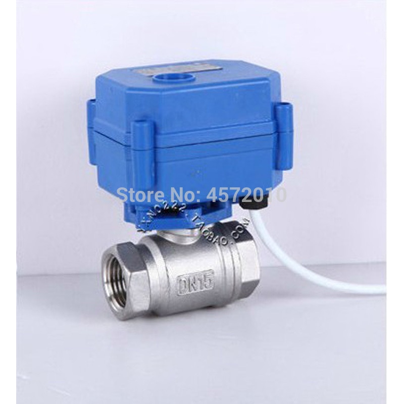 DN15 1/2" stainless steel Motorized Ball Valve 1 inch , DC5V 12V 24V AC220V Electrical Ball Valves 1/2" CR01 CR02 CR03 CR04 CR05
