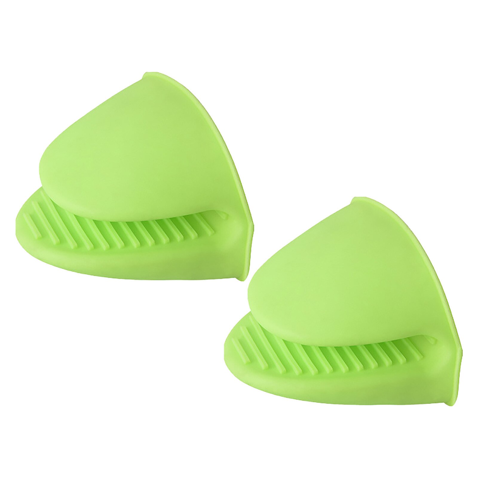 2pcs Small Kitchen Mittens Rubber Mitts Pinch Grip for Cooking and Baking Non-slip Gripper Pot Holder Kitchen Baking Tool#T2: Green