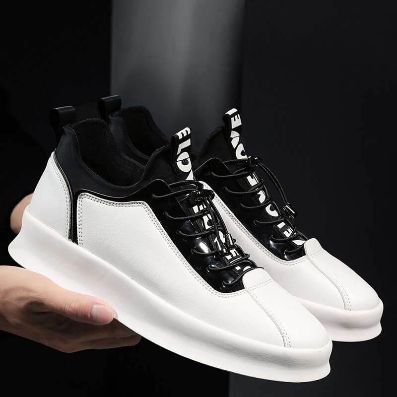 Chaussures de sport de skate pour hommes de de printemps masculine basique talon plat à lacets planche à roulettes en plein air Sneaker