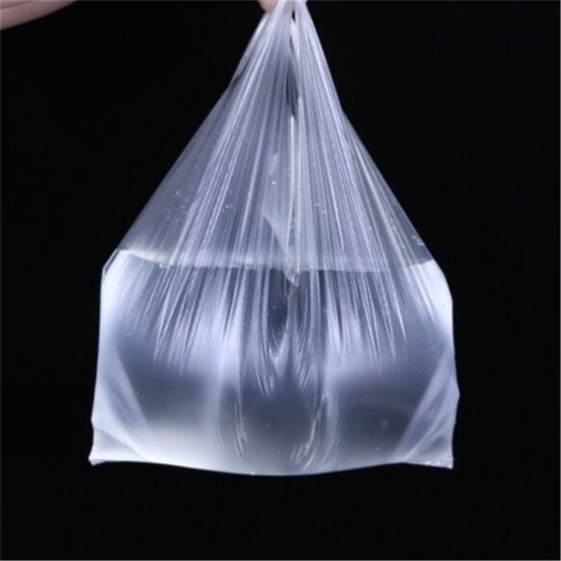 Bolsa de compras de plástico, 100 Uds., bolsas transparentes para supermercado con asa, embalaje de alimentos