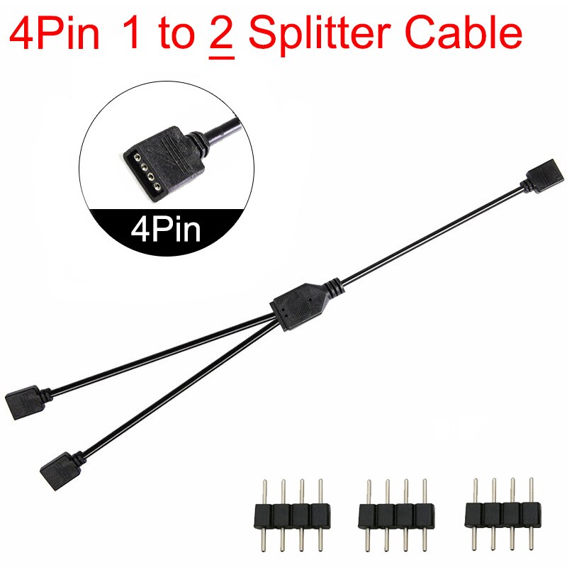 ARGB 5V 3Pin 12V 4Pin 30cm 50cm 1m 2m 3m 5m Verlängerungskabel Adapter 1 auf 1 2 3 4 5 Splitterkabel für MSI ASUS ASRock AURA LED: schwarz