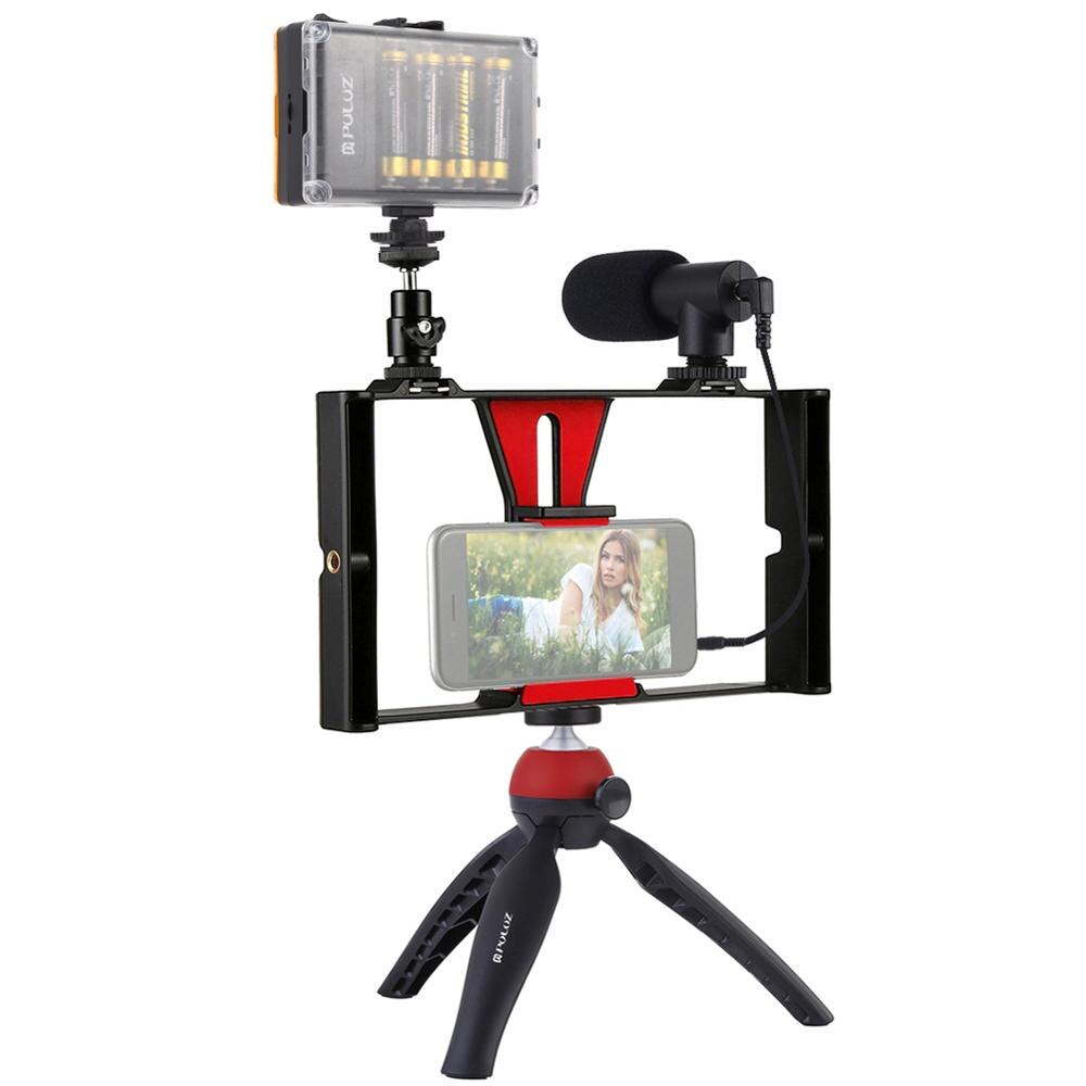 Newest Smartphone Vlogging Rig Set Kit 104 LEDs Light+Microphone+Tripod Phone Stand for Phones/Camera