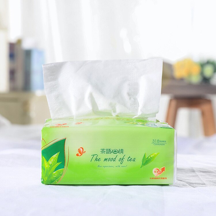 Tea language log paper three layers one packets of facial tissue paper napkin full box of household hygiene paper towels