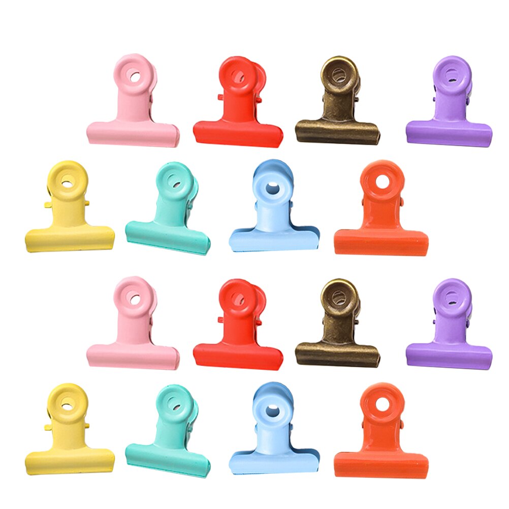 16Pcs Metal File Clips Document Sorting Clips Food Bag Fresh-keeping Clips Bill Clips: Default Title