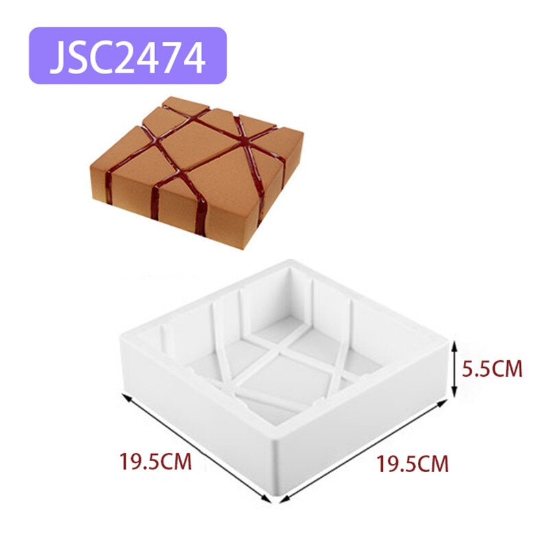 Rectangle Silicone Mousse Mold Rhombus Cake Mold Baking Pan For Sponge Cake Mould Dessert Chiffon Pastry Bakeware: C