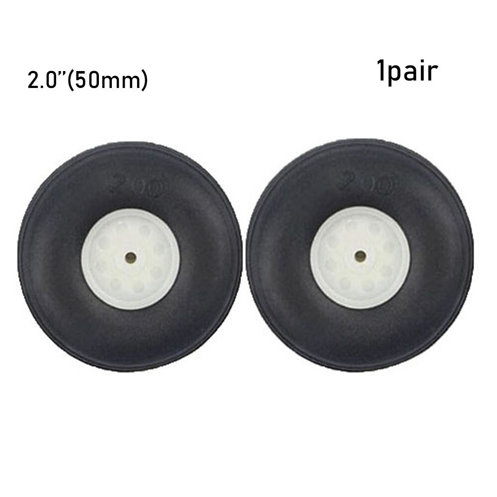 1 Paar Kinderen Vliegtuig Speelgoed Onderdelen Zwarte Staart Wiel Rubber Pu Plastic Hub 1 " - 3" Inch Voor rc Vliegtuig Vervanging Speelgoed Vliegtuig Accessoire: 50mm