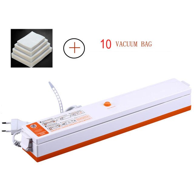 Vacuum Packaging Machine Vacuum Bag Compression Sealing Machine Automatic Food Preservation Packaging Plastic Vacuum Machine: WHITE 10cm / EU Plug