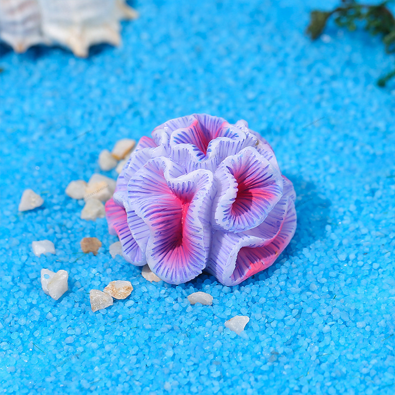 Mini acuario de resina de colores, decoración de arrecife de Coral Artificial, pecera, piedra de Coral, adorno de paisaje, accesorios de acuario: Negro