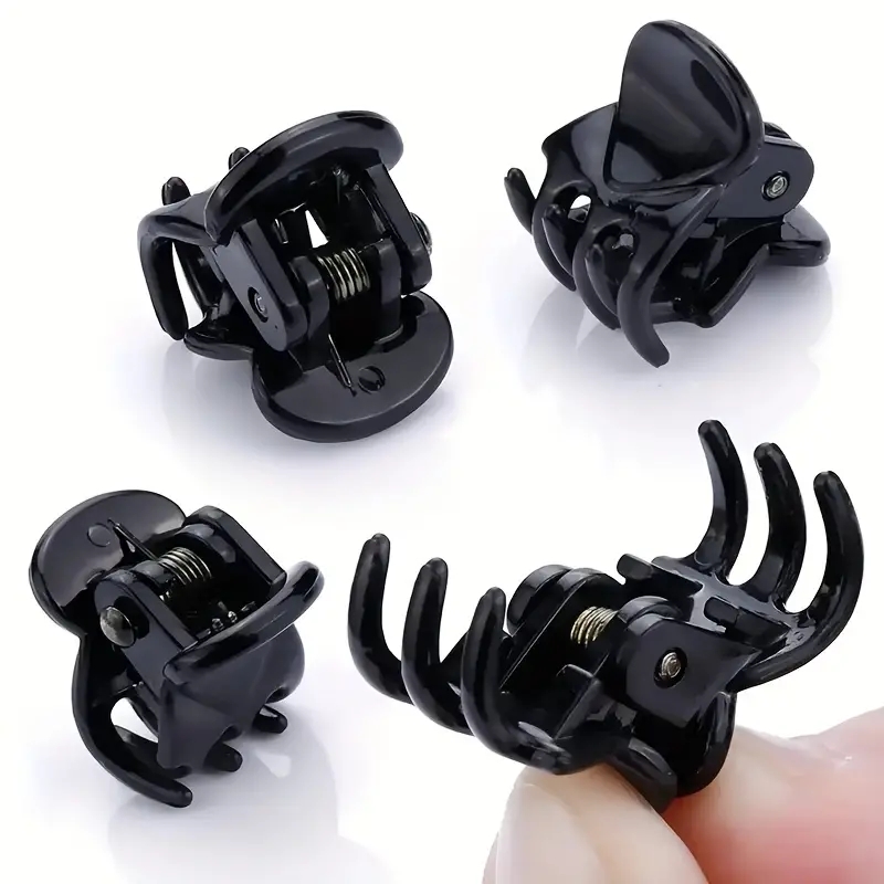 Pinzas en forma de garra para el pelo pequeñas de 1,5 cm para mujeres y niñas, Mini Clips coreanos de plástico transparente negro, horquilla, accesorios para peinados para niños
