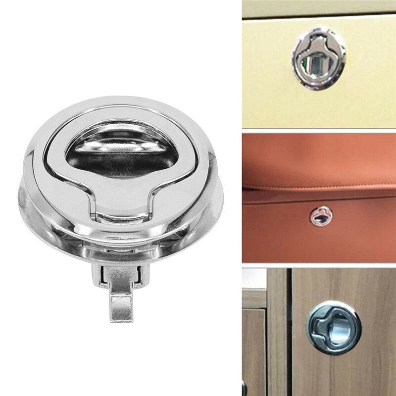 Zinc Alloy Recessed Invisible Cup Door Handle Privacy Hidden Door Locks Cabinet Pulls Fire Proof Disk Ring Handle